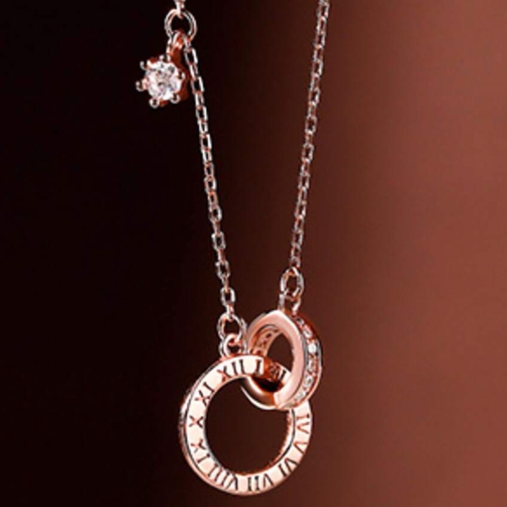 925 Sterling Silver Cubic Zirconia Double Circle Bracelet - Picture 2 of 9